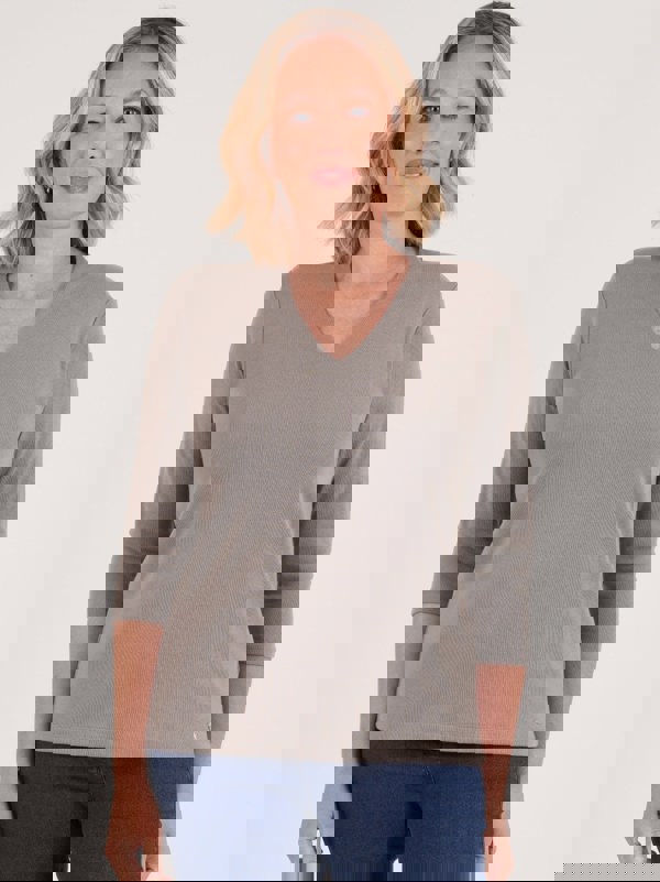 PennyPlain High Back V-neck Top - Sage