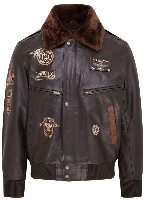 Infinity Leather Mens Leather US Air Force Bomber Jacket- Lieksa