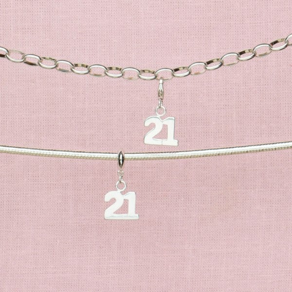 Mylee London 21 Pendant Charm - Sterling Silver