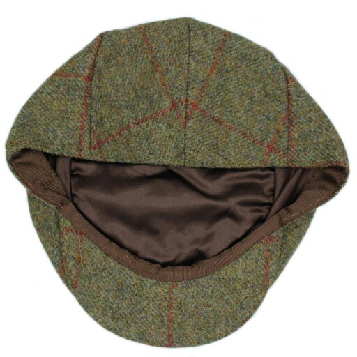 Heather Hats & Accessories British Tweed Wool Flat Cap, Satin Lining, Outdoor Wear, Yew Olive