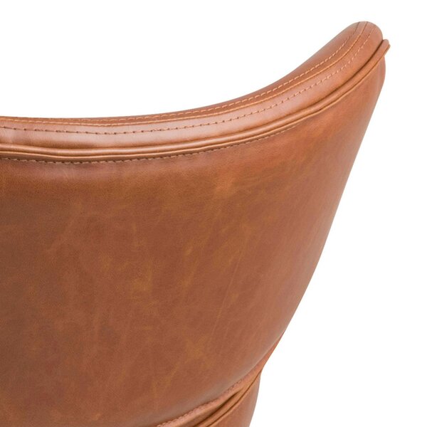 Wyld Haus Mazapan Organic Lounge Brown Faux Leather Chair