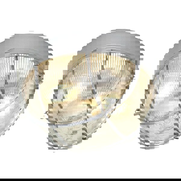 Outdoor IP44 2 Bulb Flush Light Silver LED E27 60W Bulb Outside External Loops