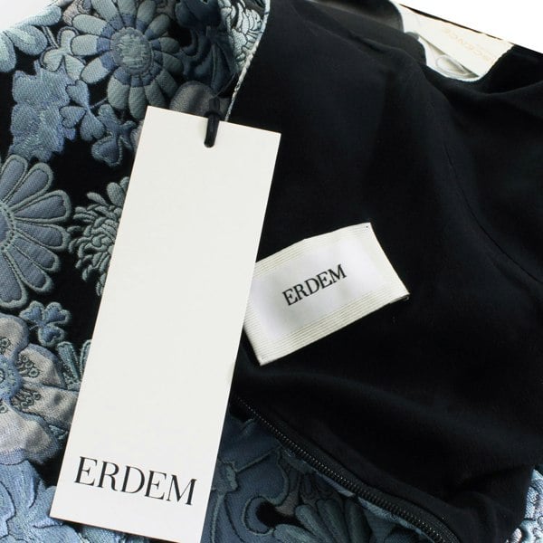 Erdem Dora dress in a pale blue floral jacquard fabric shift dress