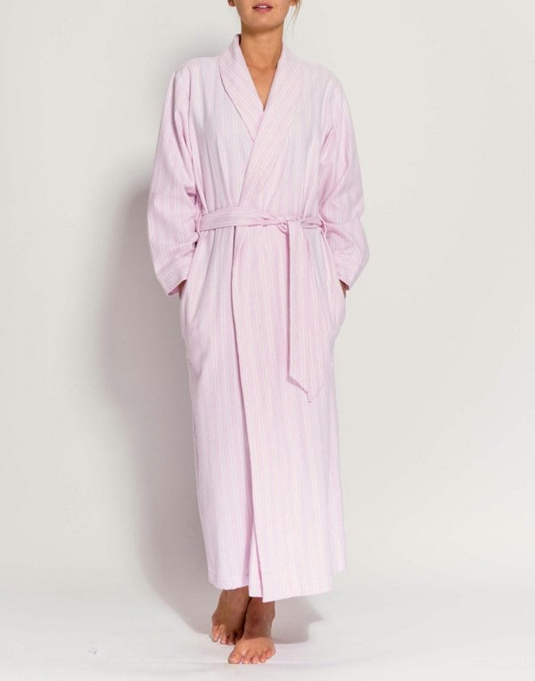 British Boxers Women's Brushed Cotton Dressing Gown – Westwood Pink Stripe