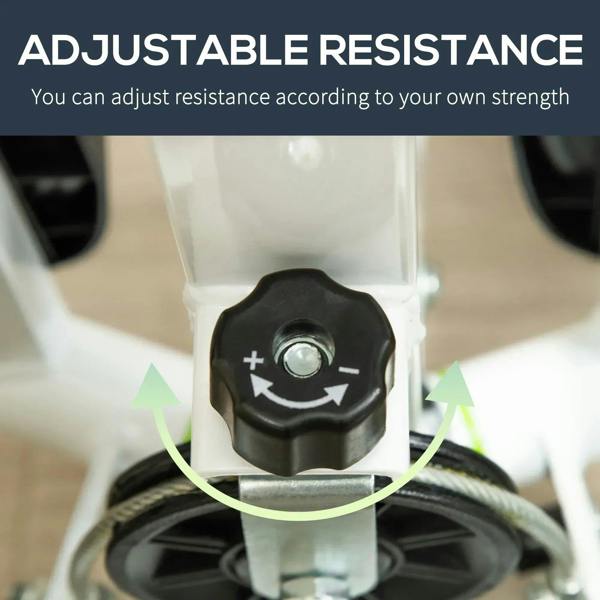Adjustable resistance dial on stepper frame with directional arrow indicators