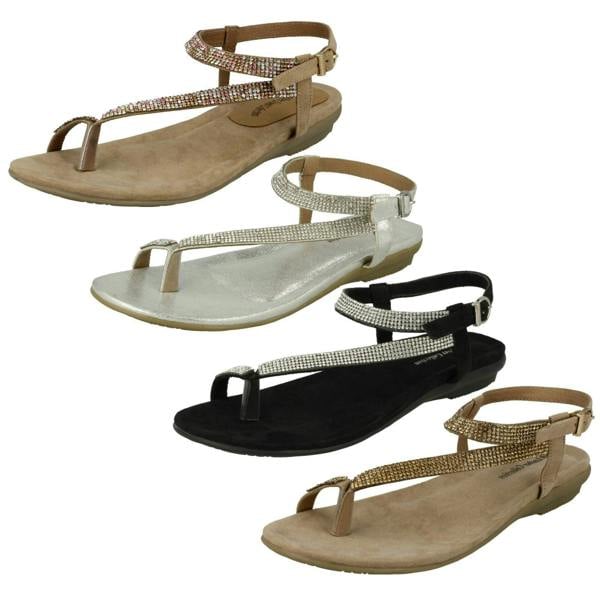 Leather Collection Ladies Leather Collection Y Strap Toe Loop Sandals