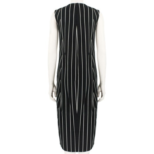 Balenciaga bold pinstripe dress in a luxuriously thick twill cotton