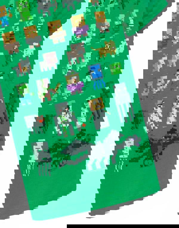 Minecraft Boys Green Sprites Short Sleeved T-Shirt