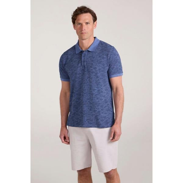 Mountain Warehouse Mens Dawnay Textured Pique Polo Shirt - Corn Blue
