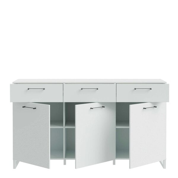 Wyld Haus Innsbruck Light Grey Wooden 3 Door 3 Drawer Storage Chest