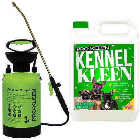 ProKleen Pro-Kleen 3L Pump Sprayer with Pro-Kleen 5L Kennel Kleen Cut Grass For Catteries, Hutches, Aviaries, Patios, Artificial Grass