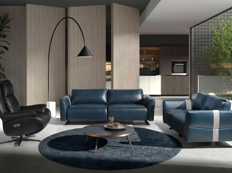 Angel Cerdá Round Coffee Table Porcelain Marble and Black Steel 2068
