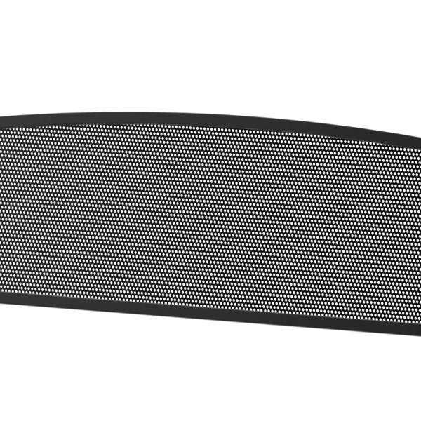 Black steel garden bench mesh backrest panel