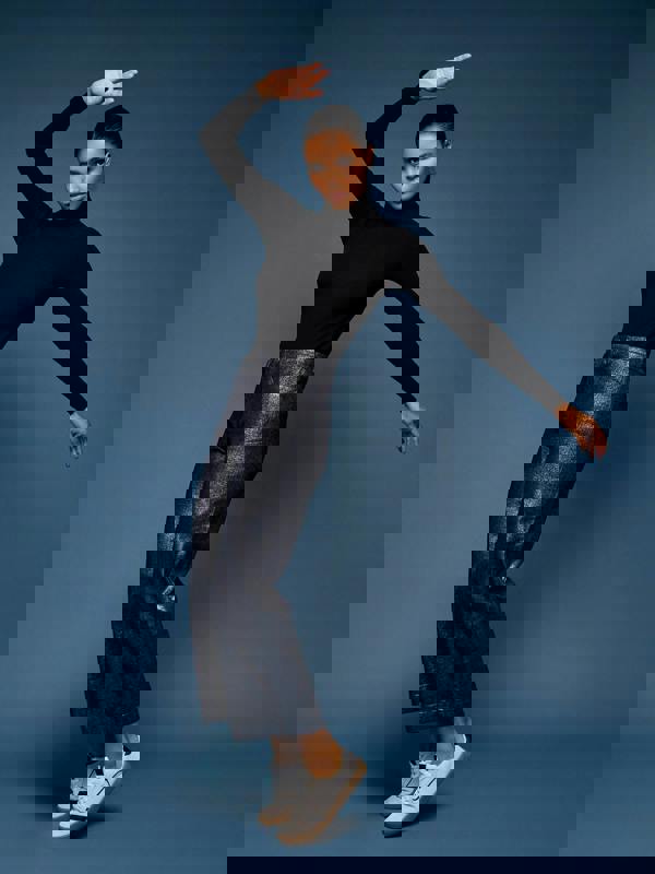 Rydal Indigo Silver Foil Printed Wide Leg Denim Jean | GWD Clothing