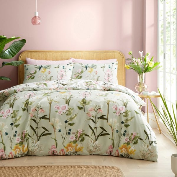 RHS Exotic Floral 200 Thread Count Cotton Reversible Duvet Cover Set