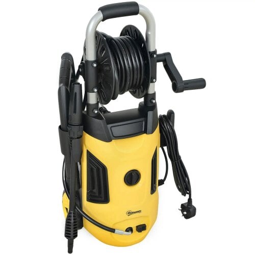 Bobobiy 1800W High Pressure Washer, 150 Bar Pressure, 420 L/h Flow, 6M Hose, Steel Handle Car Driveway, Yellow