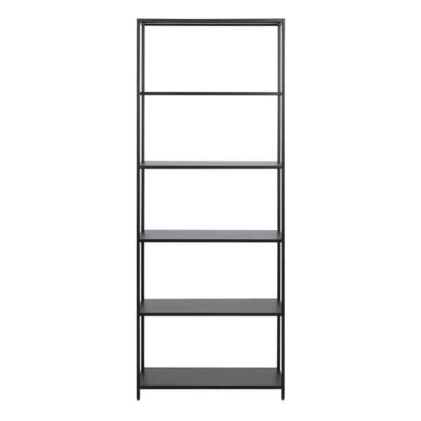 Furniture To Go Newcastle Tall Bookcase with 5 Shelves in Matt Black