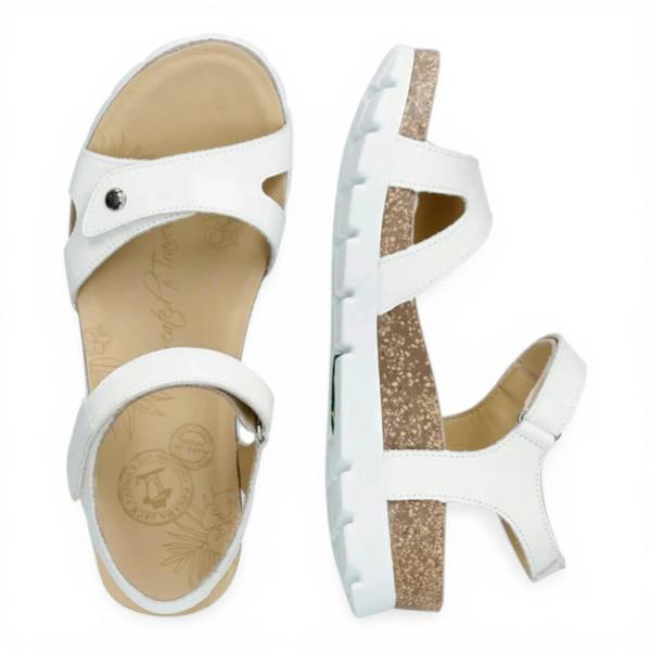 Panama Jack Sulia B1 - Women’s Wedge White Leather Platform Sandals