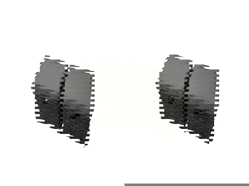 Fimous Rattan Garden Furniture Set Outdoor 11 Seater Patio Dining Corner Sofa Sets with Dining Table 2 Chairs 3 Stools Dark Grey Mixed