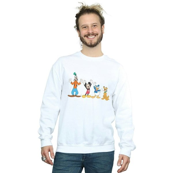 Disney Mens Mickey Mouse Friends Sweatshirt - White