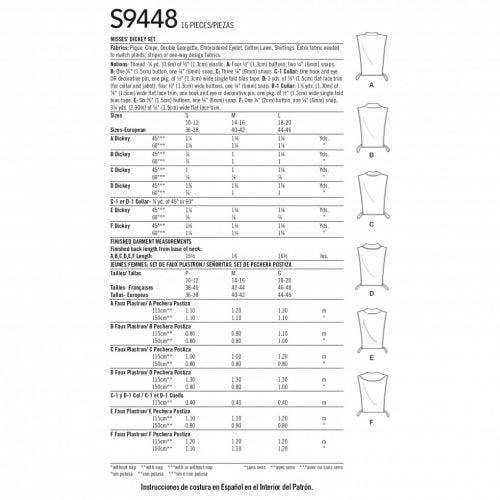 Simplicity Sewing Pattern 9448, Tops, Accessories, Vintage Style for Women, A (S-M-L) - Intermediate