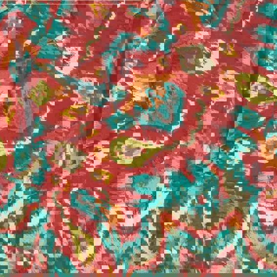 Red | Printed Ruffle Front Wrap Dress