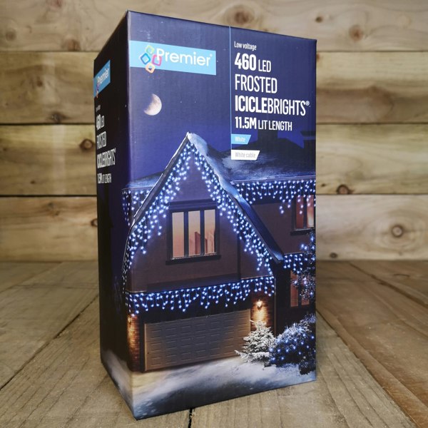 Samuel Alexander 460 LED 11.5m Premier Christmas Outdoor 8 Function Icicle Lights Cool White