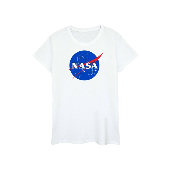 NASA Womens Classic Insignia Logo Cotton Boyfriend T-Shirt - White