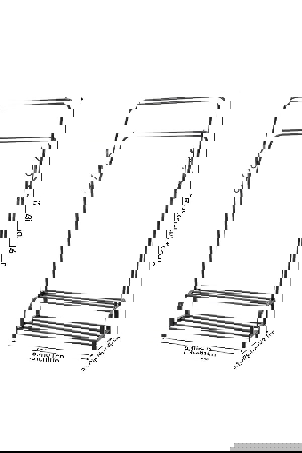 Living and Home Metal Clothes Rack Freestanding Double-Rod Cloak Rack
