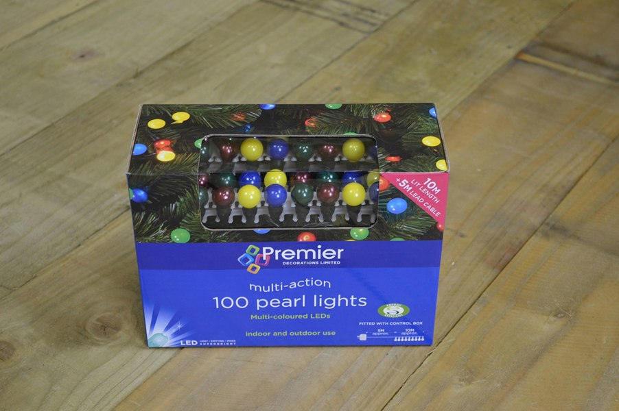Samuel Alexander 10m 100 LED Premier Multi Action Outdoor Pearl Christmas Lights Multi Coloured