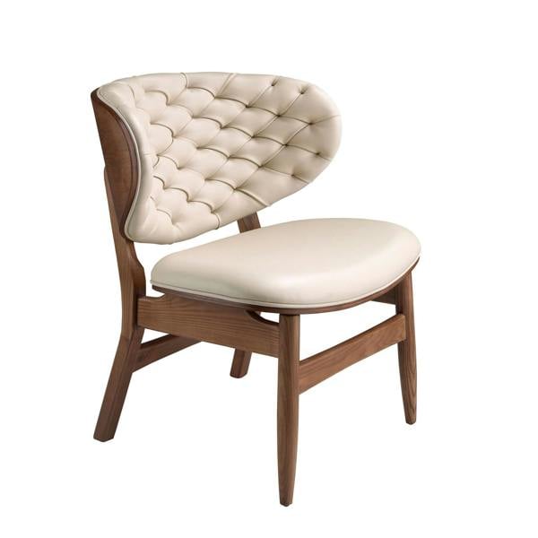 Angel Cerdá Sand and Walnut Leatherette Armchair 5141