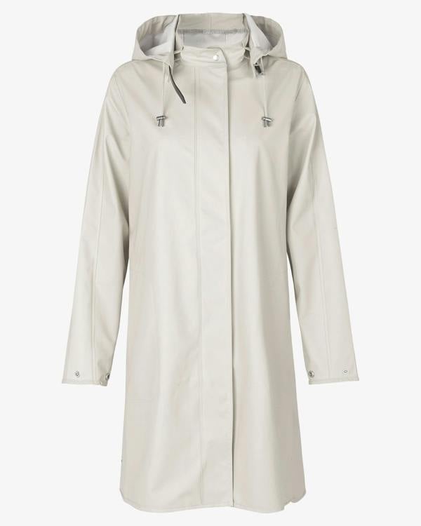 Ilse Jacobsen Rain Womens A-Line Rubberised Raincoat - Milk Creme 121