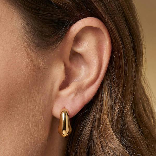 Pia Molten Memories Gold-Tone Half-Hoop Earrings