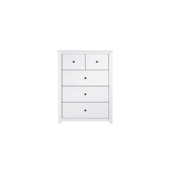 Wyld Haus Tralee White Washed Wooden 3+2 Drawer Storage Chest