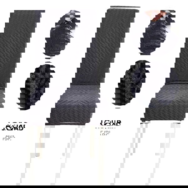 Anyseat Dark Grey Knitted Lines Elastic Chair Cover for Dining Room