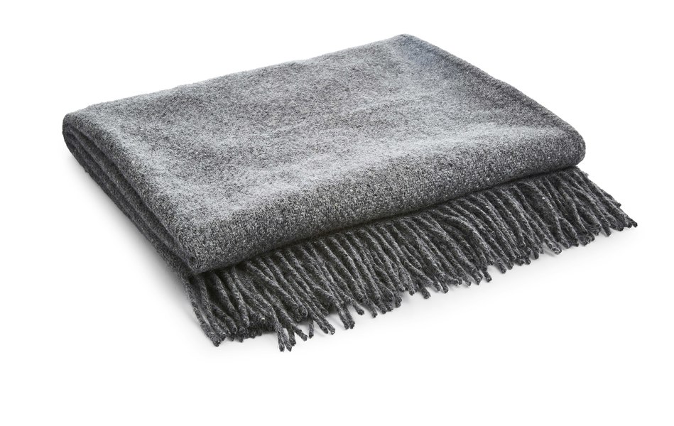 Liddell Mohair Magery Slate Grey Blanket Large