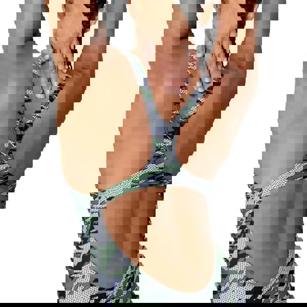 Speedo Hyperboom Print Medalist Swimsuit - Black/Grey