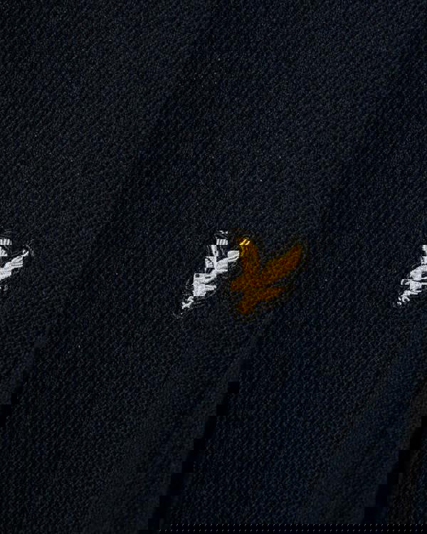 Lyle & Scott Tipped Pique Mens Knitted Jumper - Z271 Dark Navy | CHO | Designer Mens Crew Neck Jumpers