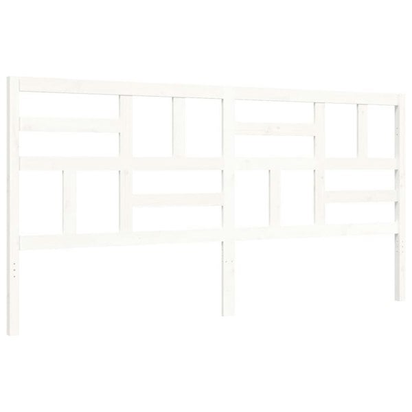 Berkfield Bed Frame with Headboard White 200x200 cm Solid Wood