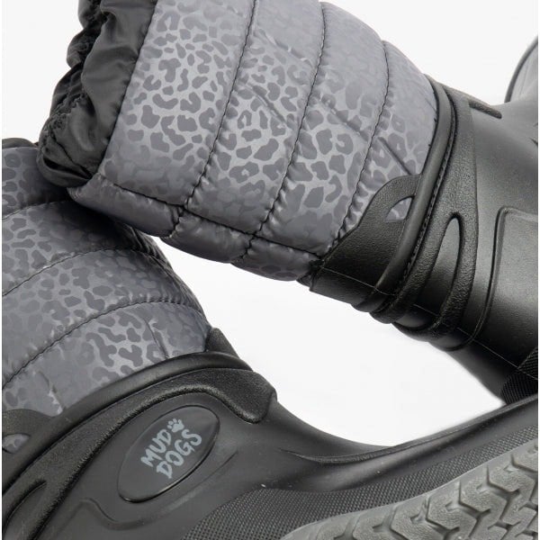 Mud Dogs NORDIC Womens Snow Boot Boots,Wellingtons (Womens) Black/Leopard
