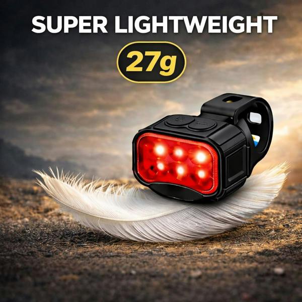 KAV USB Rechargeable Bike Light Set 6 LED 500 Lumen Headlight & Tail Light High Low Beam IP65 Waterproof 8/12 Modes Easy Mount for Road Bike