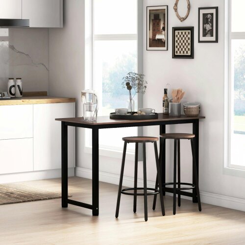 Wyld Haus Kabato Metal And Wood Rustic Brown Industrial Bar Stools Set Of 2 With Footrest