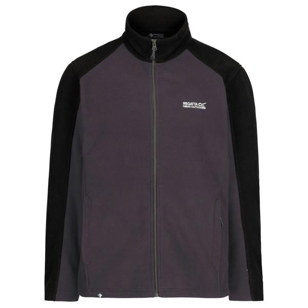 Regatta Great Outdoors Mens Hedman II Two Tone Full Zip Fleece Jacket - Iron/Black - 