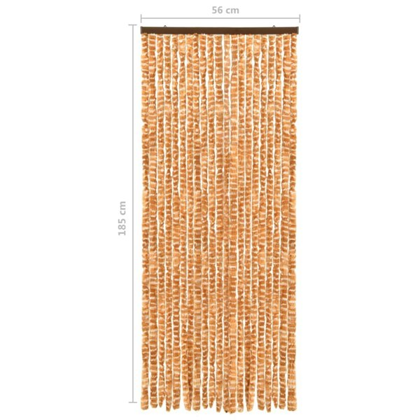 Berkfield Insect Curtain Ochre and White 56x185 cm Chenille