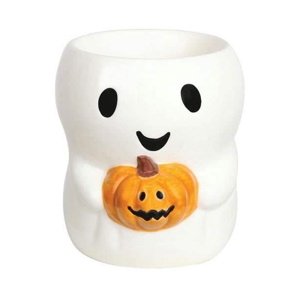 Fosse Living Ghost Holding Pumpkin Ceramic Wax Melter 10cm