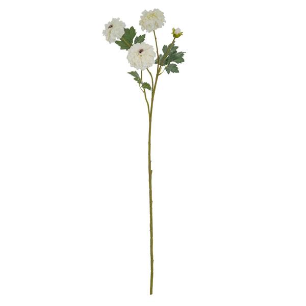 Wyld Haus Set of 3 Artificial Flowers White African Marigold Large Sprays