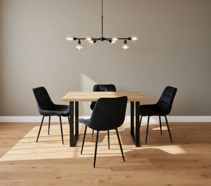Outdoor Living Colorado Dining Table with 4 Erica Velvet Chairs