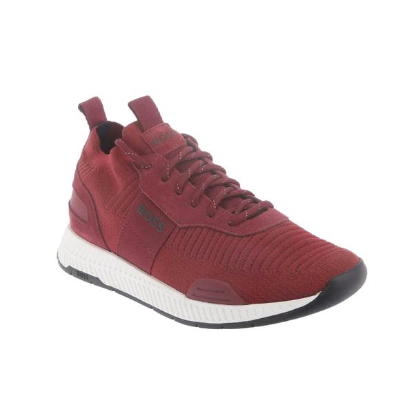 Boss Mens Titanium Knitted Trainers - Red - 