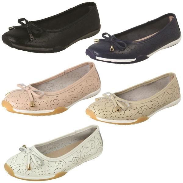 Down to Earth Ladies Down To Earth Wavey Punch Details Casual Shoes F80572