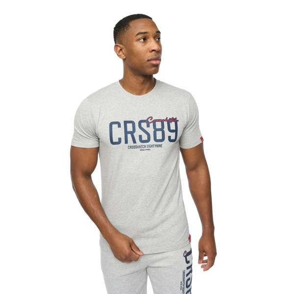 Crosshatch Mens Ellsworth T-Shirt - Grey Marl - 